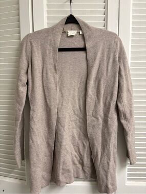 Cyrus Light Taupe Open-Front Women's Cardigan